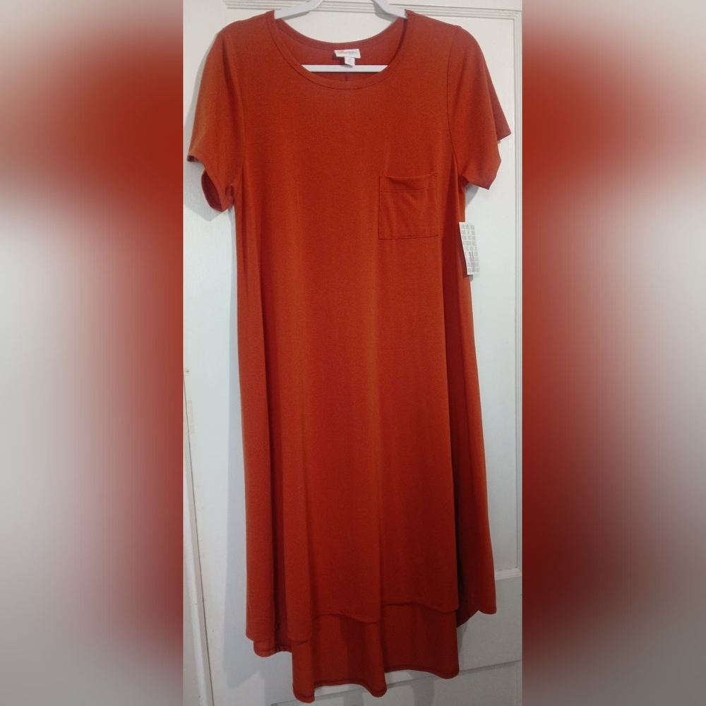 LuLaRoe Vibrant Orange Midi Dress NWT